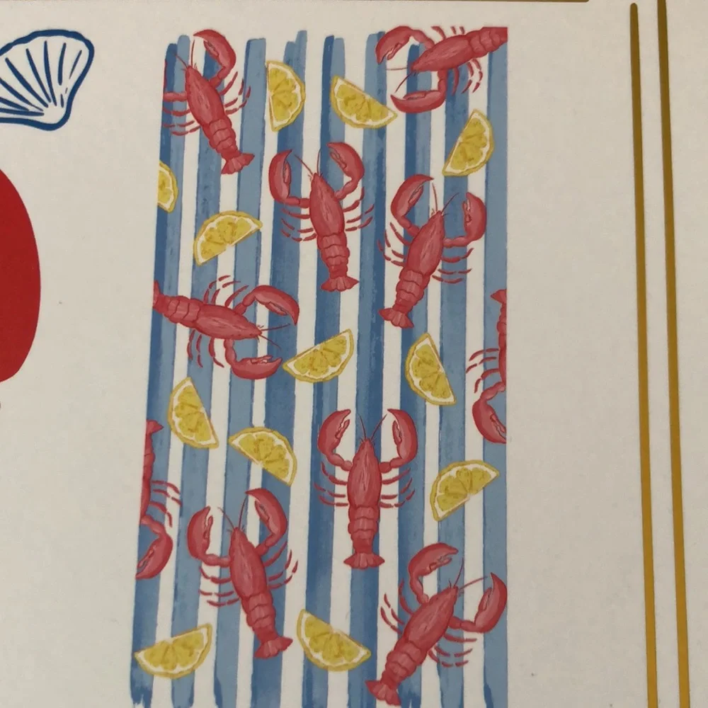 Kassafina Lobster and Lemon Striped Beach Towel